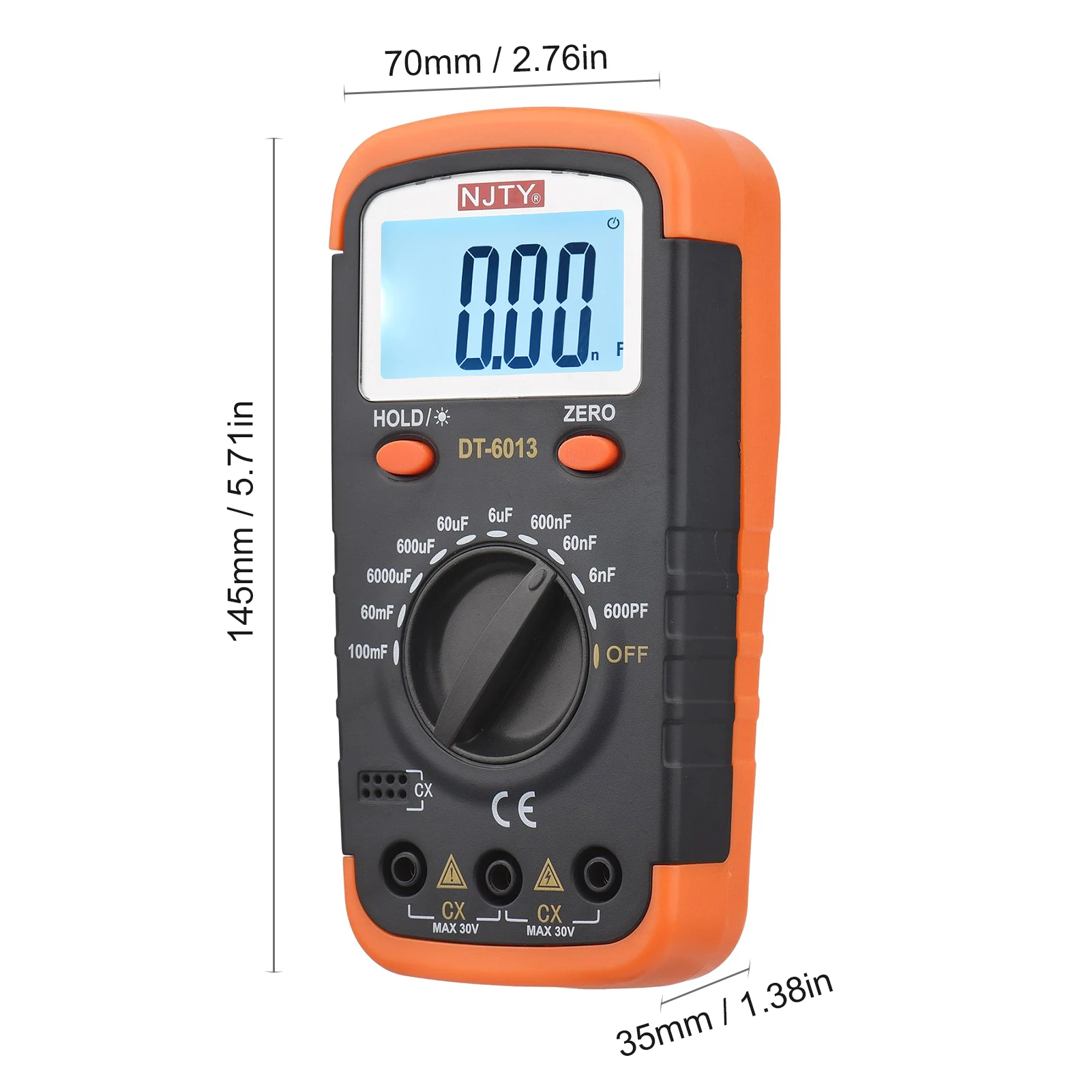 Digital Capacitance Meter with LCD Backlight Display High Accuracy 6000 Counts Capacitor Tester Kit with Crocodile Clips 2