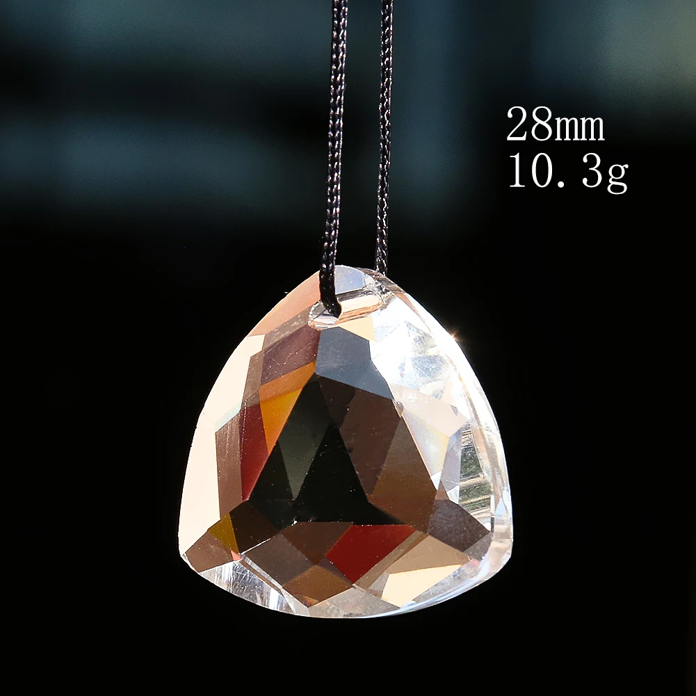 Muy Bien 2PCS 28mm Triangular Crystal Hanging Rainbow Chaser Suncatcher Making Supplies Bead Chandelier Crystals Drops Pendant