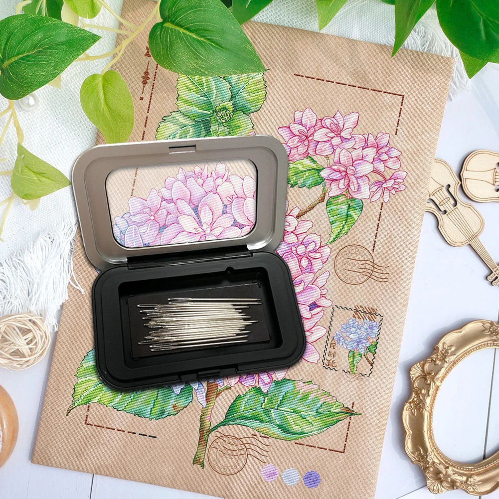 Magnetic Sewing Needles Holder Black Rectangle Sewing Needle Storage Case Buttons Pins Storage Box for Sewing Tool Accessories