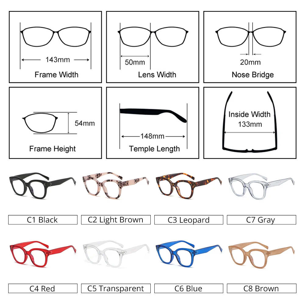 Ralferty Vintage Oversized Glasses Frame Women Men Anti Blue Light Coating Myopia Optic Prescription Eyeglass Frame 0 Diopter anti blue light glasses eyewear frames eyeglasses frames
