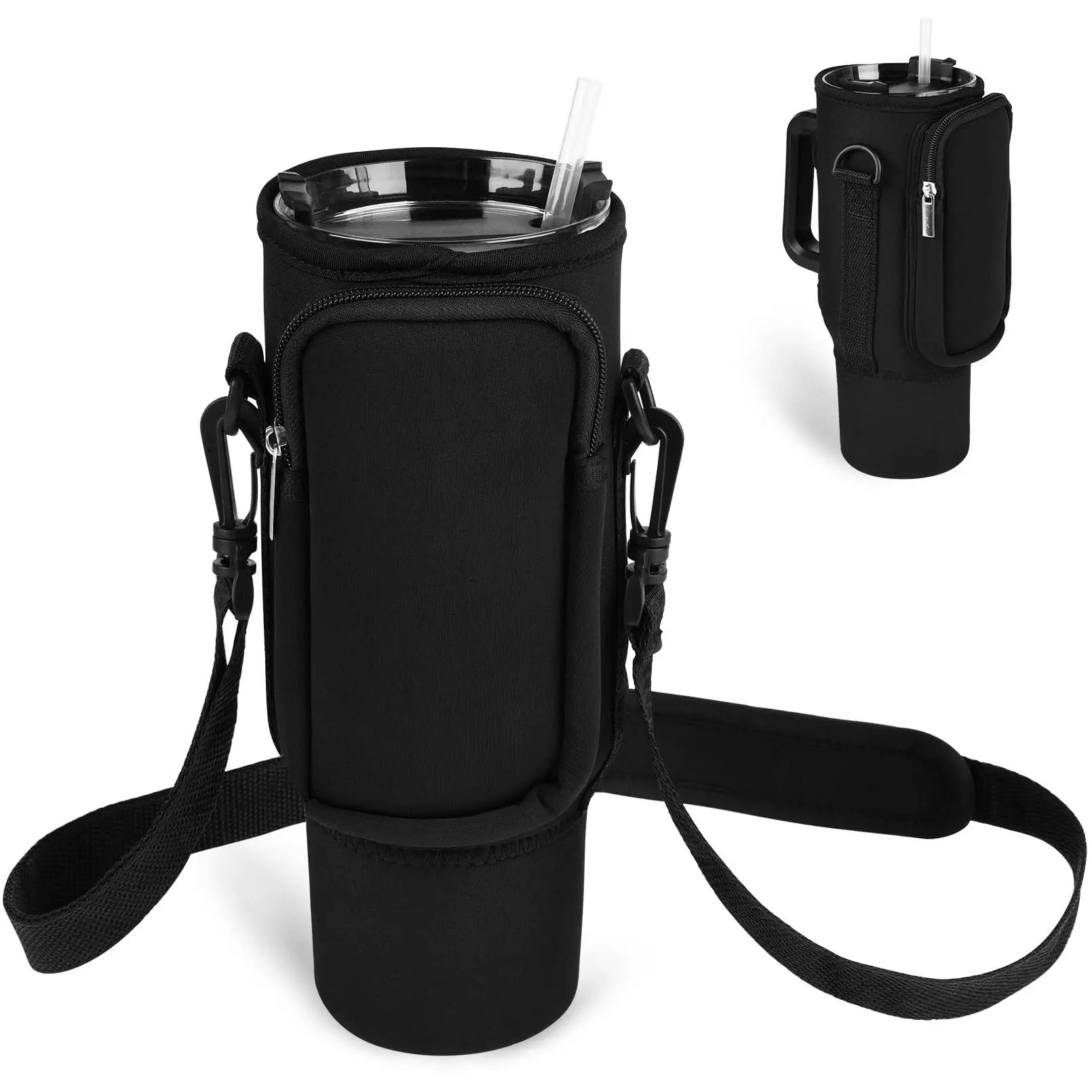Neoprene Water Bottle Holder with Strap Compatible with Stanley 40oz  Tumbler Water Bottle Pouch with Adjustable Strap Pocket - AliExpress