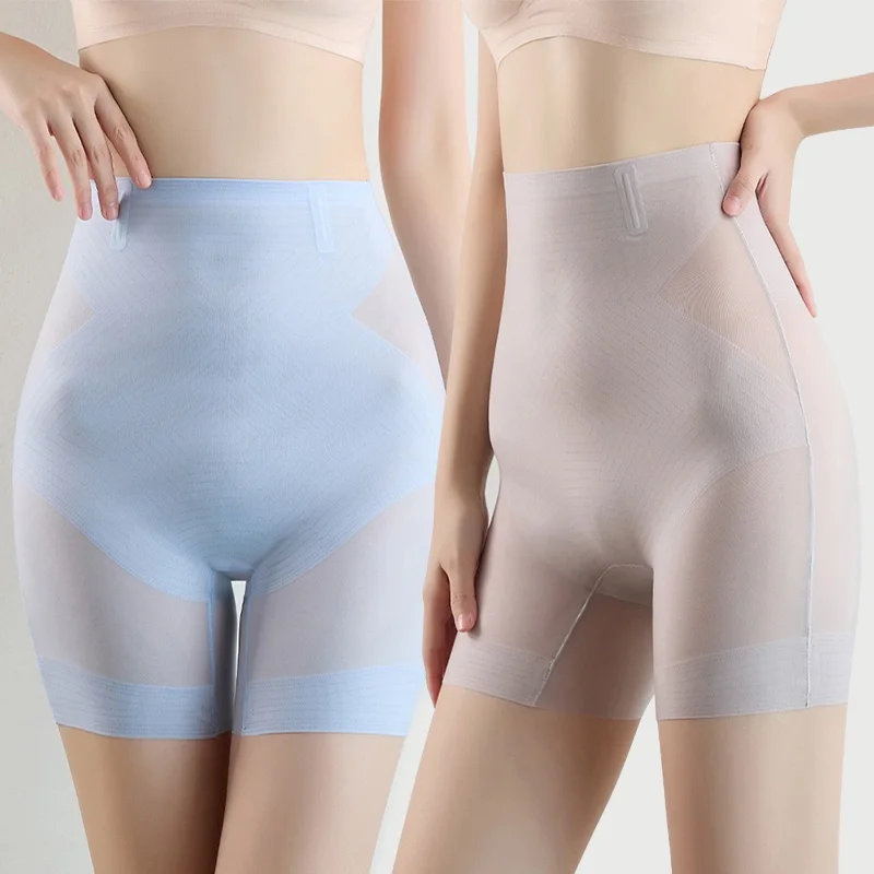 

Ultra Thin Ice Silk Safety Shorts Women High Waist Shaping Panties Seamless Slimming Underwear Tummy Pants Body Shaper