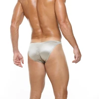 Caleçons en satin lisse pour hommes, style bikini, sexy, avec poche de maintien, sous-vêtements brillants, mini-culottes, effet push-up, taille basse, doux et tendance 6