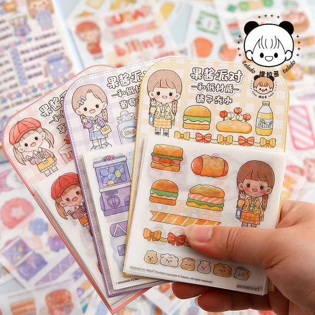 Food Stickers Scrapbooking, Kawaii Food Diary Stickers