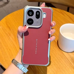 Magnetic Blade PU Leather Case with Silver Bezel Lens Bumper Cover for OPPO Find X9 (Red)