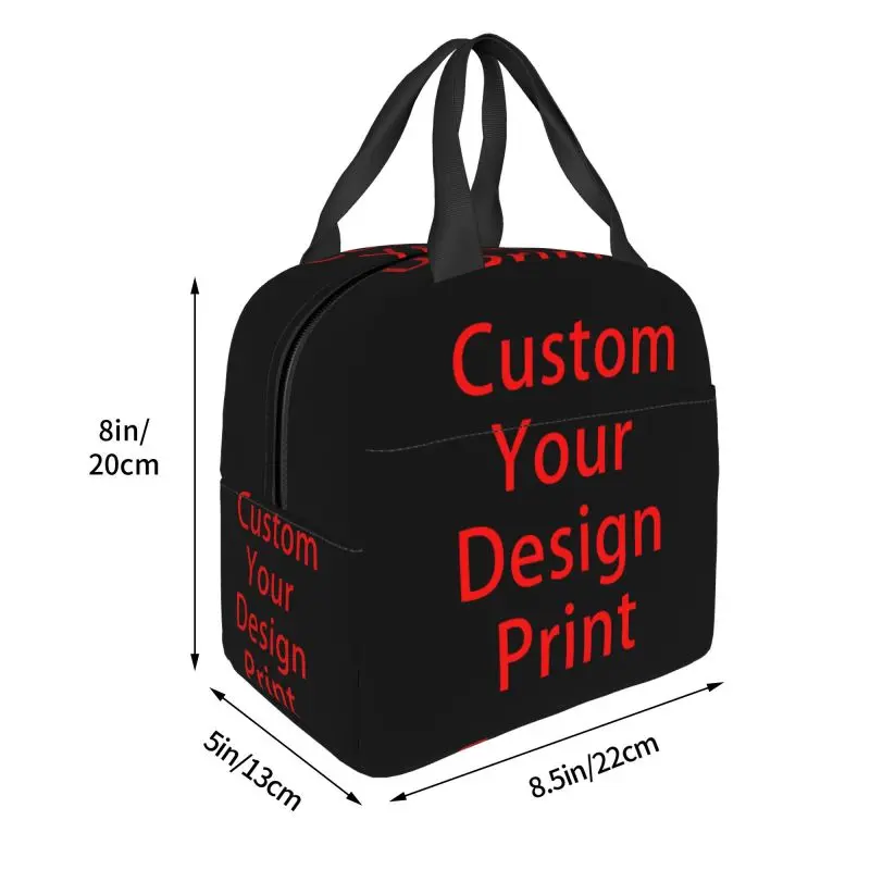Custom Your Design Lunch Bag Customized Logo Cooler Thermal Insulated Lunch Box For Women Kids Work School Picnic Food Tote Bags