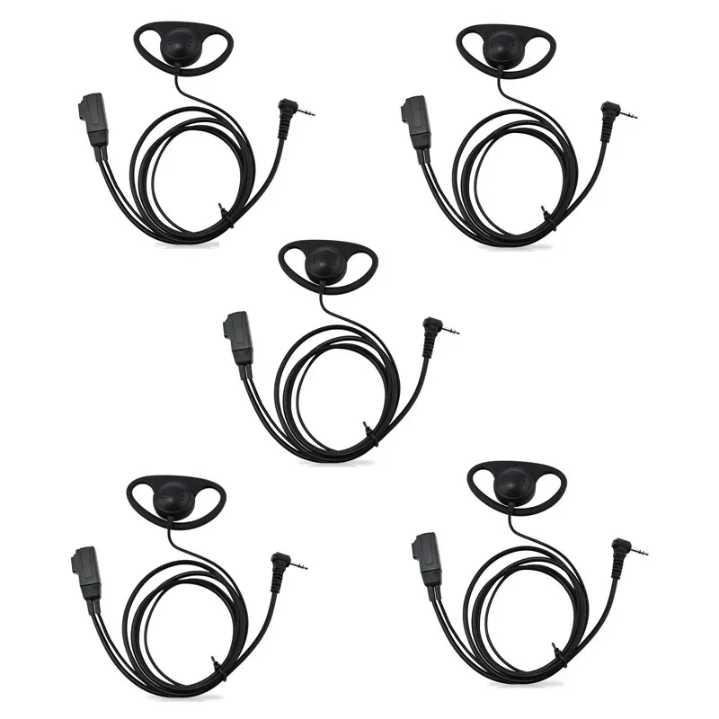 Lot 5pcs 1 Pin D Shape Earpiece PTT Mic Headset for Motorola MH230R MG160A T6200 T6200C T6220 T6222 Radio Walkie Talkie