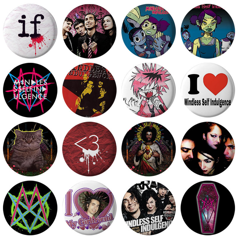 58mm New Pop FRANKENSTEIN GIRLS Badge Mindless Self Indulgence Jamie Hewlett Cartoon Brooches Seem Strangely Pins for Fans Decor