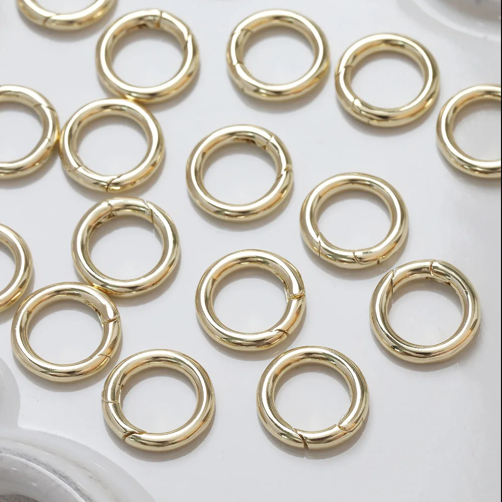 2PCS 14K 골드 도금 유니버설 버클 커넥터 걸쇠 DIY 목걸이 팔찌 황동 액세서리 만들기 용품