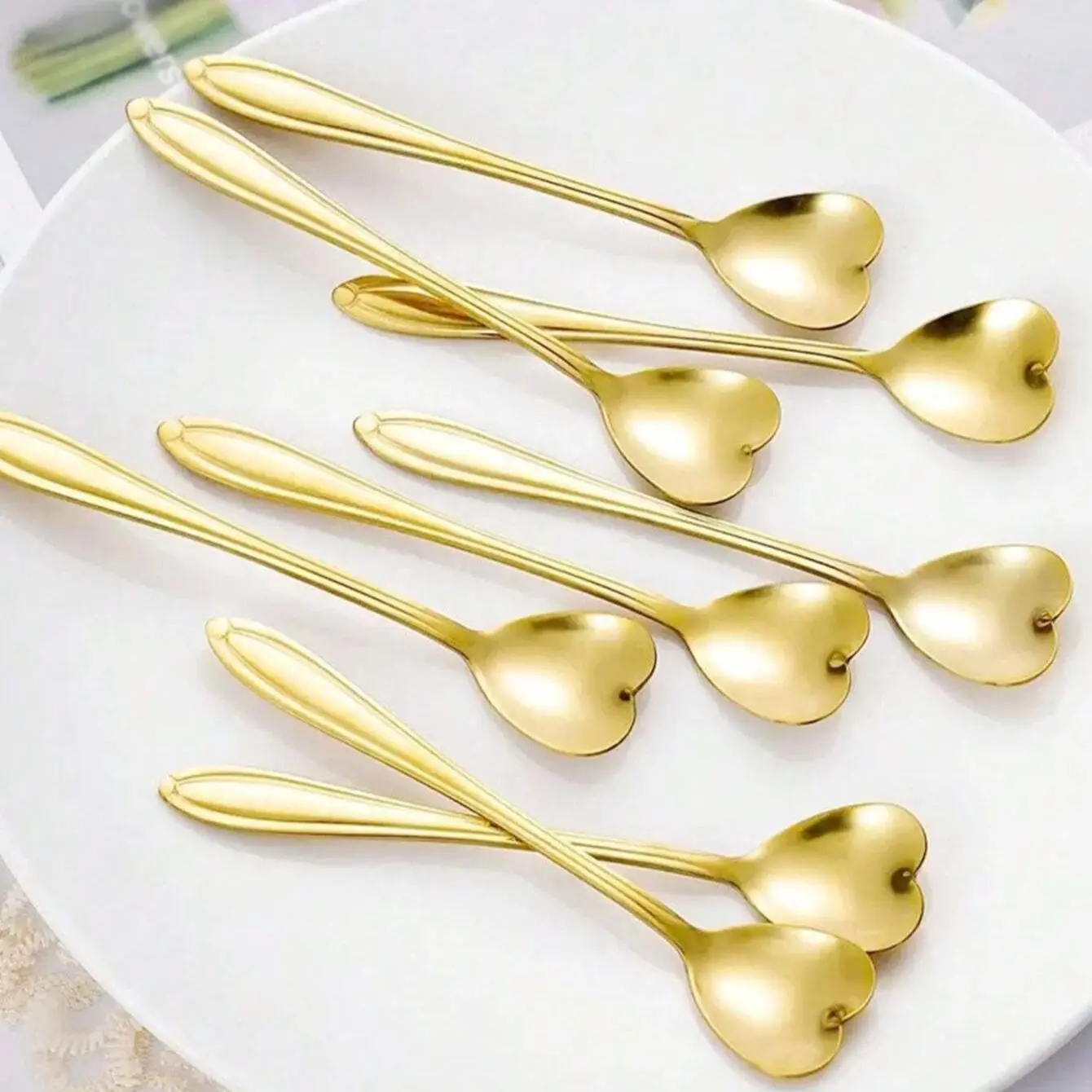 Dorato) 8 cucchiaini da tè cucchiaini da tè a forma di fiore in acciaio inossidabile per dessert, zucchero, gelato e marmellata | Leroy Merlin