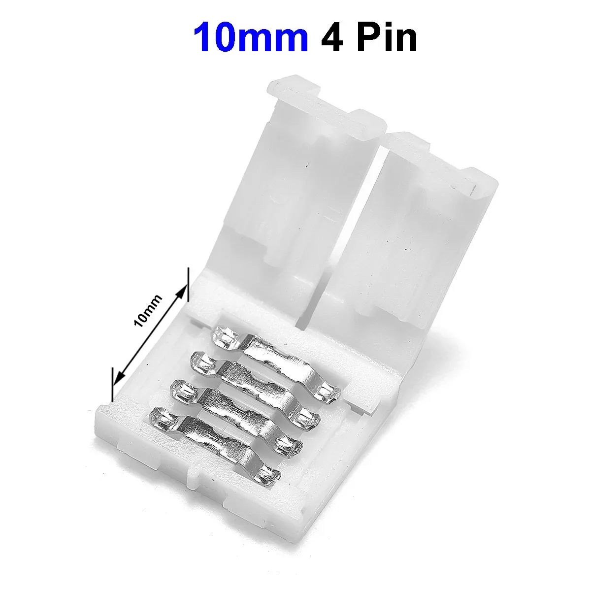10pcs LED Strip Connector Solderless Led Extension Wire 4PIN I Shape Corner Connector For 10mm 3528 5050 RGB LED Strip Lights