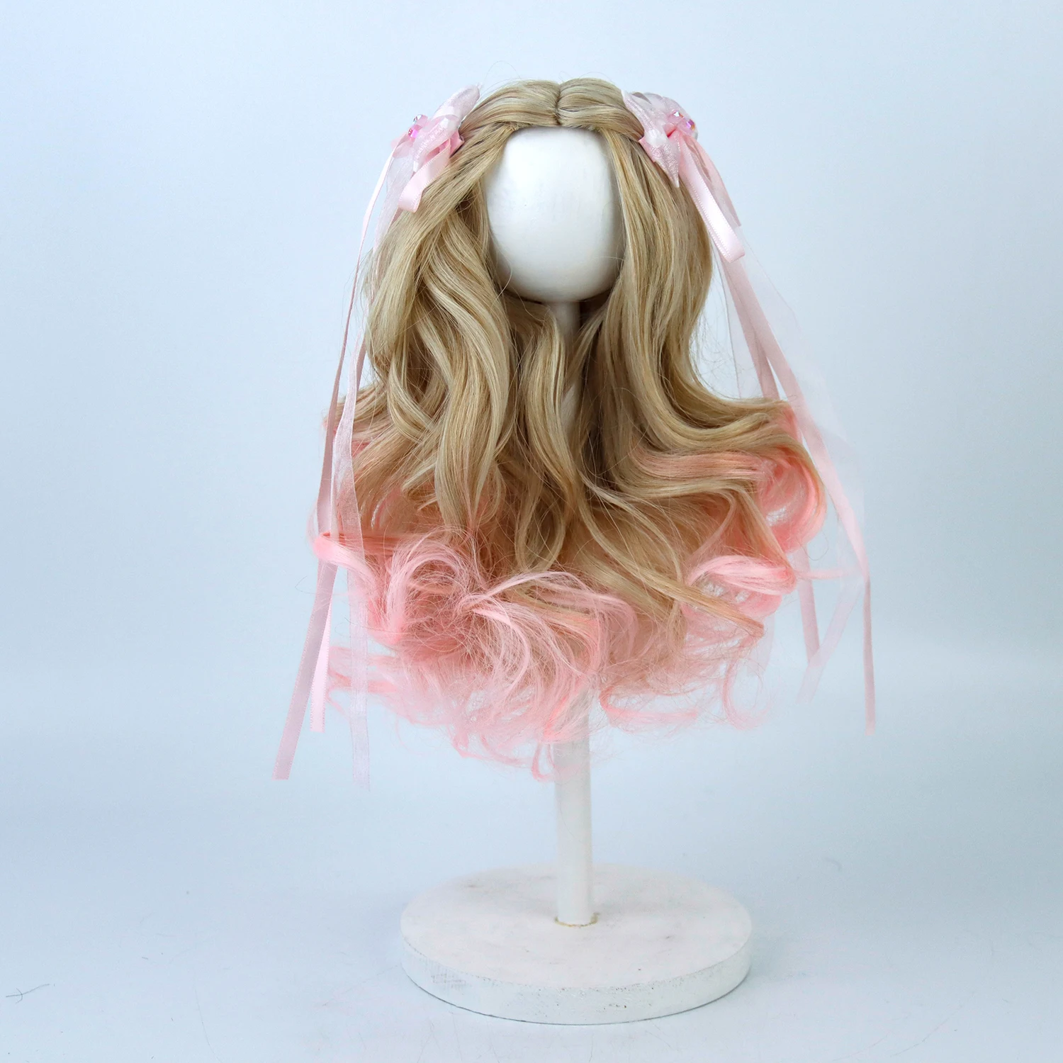 

Aidolla 18 inch American Doll Hair Wig Long Curly Hair DIY Doll Accessories Natural Color High Resistant Wavy Wig For DIY Doll