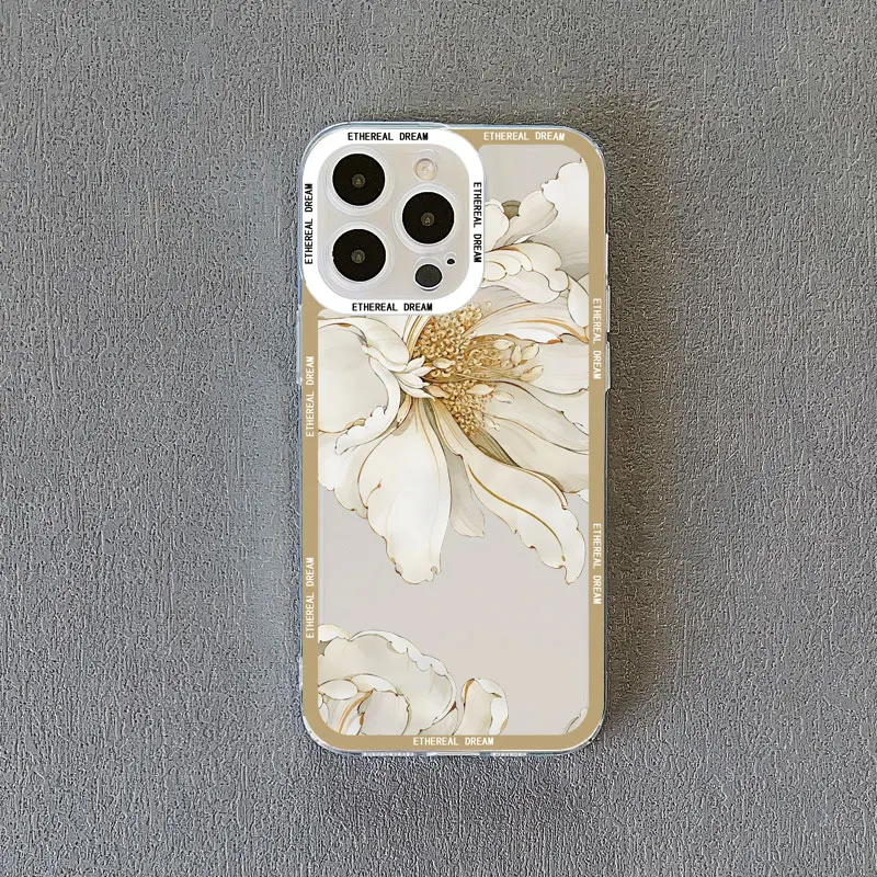 Transparente Handyhülle mit Vintage-Blumenmotiv für iPhone 12 11 13 Pro Max 15 14 Pro Max 7 8 14 15 Plus SE2 X XR XS Schmetterlings-Pflanzen-Rückseite – Detail 8