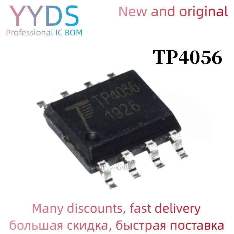 50 Pz Tp4056 Lipo Nuovo Usb 1A Mike Tp4056E Sop-8 Per 1A / 4.2V Patch Di 1A Batteria Al Litio Chip Di Ricarica