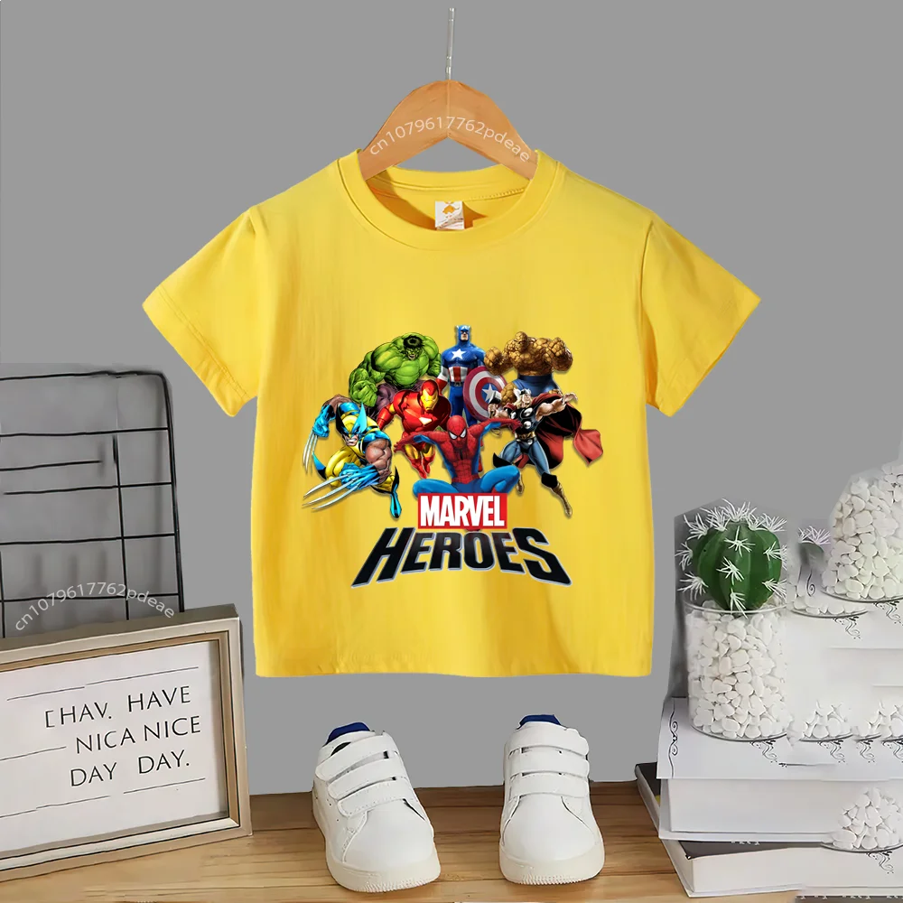 Super Hero Teen 100% Cotton T-shirt Kids Hulk Printed Casual Cotton T-shirt Comfortable short sleeve for boys and girls babies 4