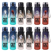 650ML Football Star Decoration Water Cup Portable Large Capacity Sports Plastic Water Bottle With Handle for Children Adult