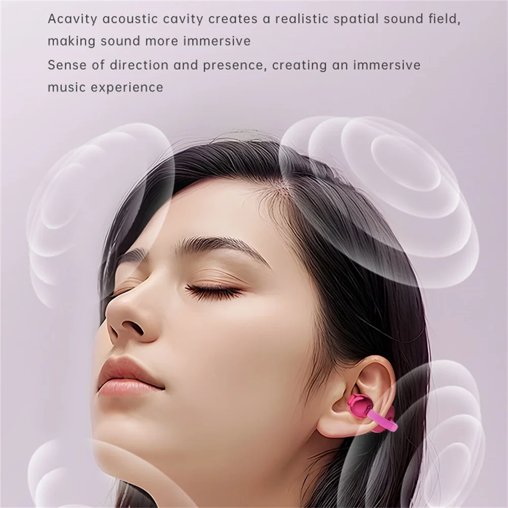 Elegant Wireless Bluetooth Ear Clip Earphones with HD Sound and Noise Reduction - Stylish Gift