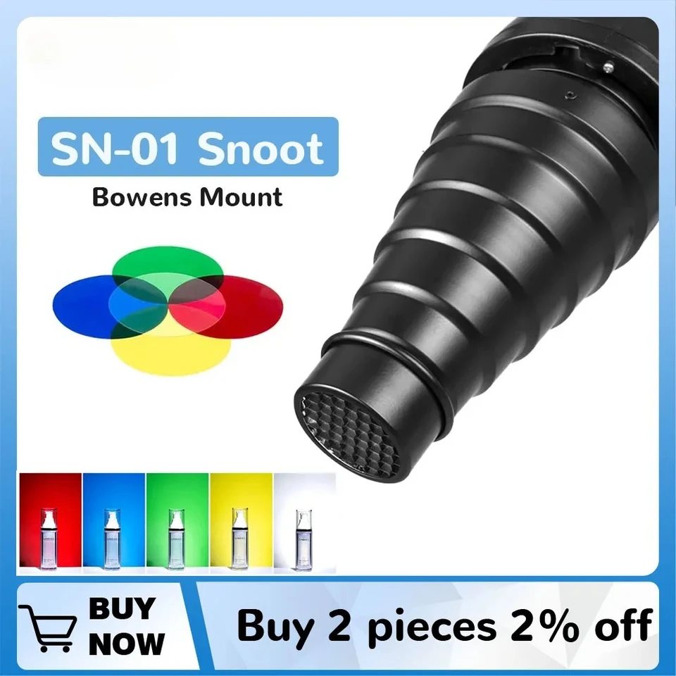 Photography Lighting Metal Conical Snoot With Honeycomb Grid & 5 - View #7