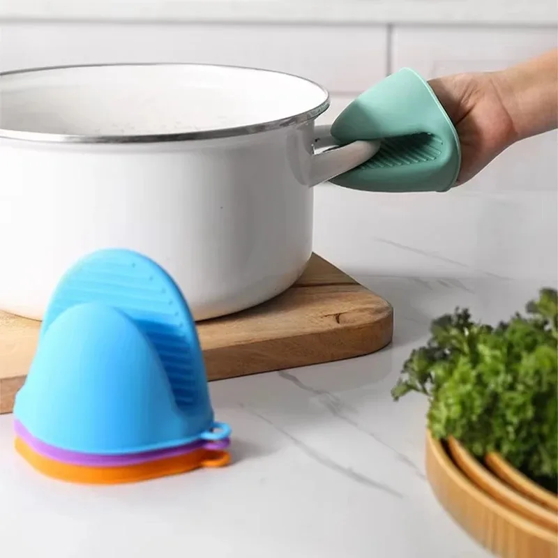 Silicone Mini Oven Insulated Hand Grip Anti Scald Gloves Microwave Gloves Gripping Thick Oven Gloves Kitchen Cooking Tools