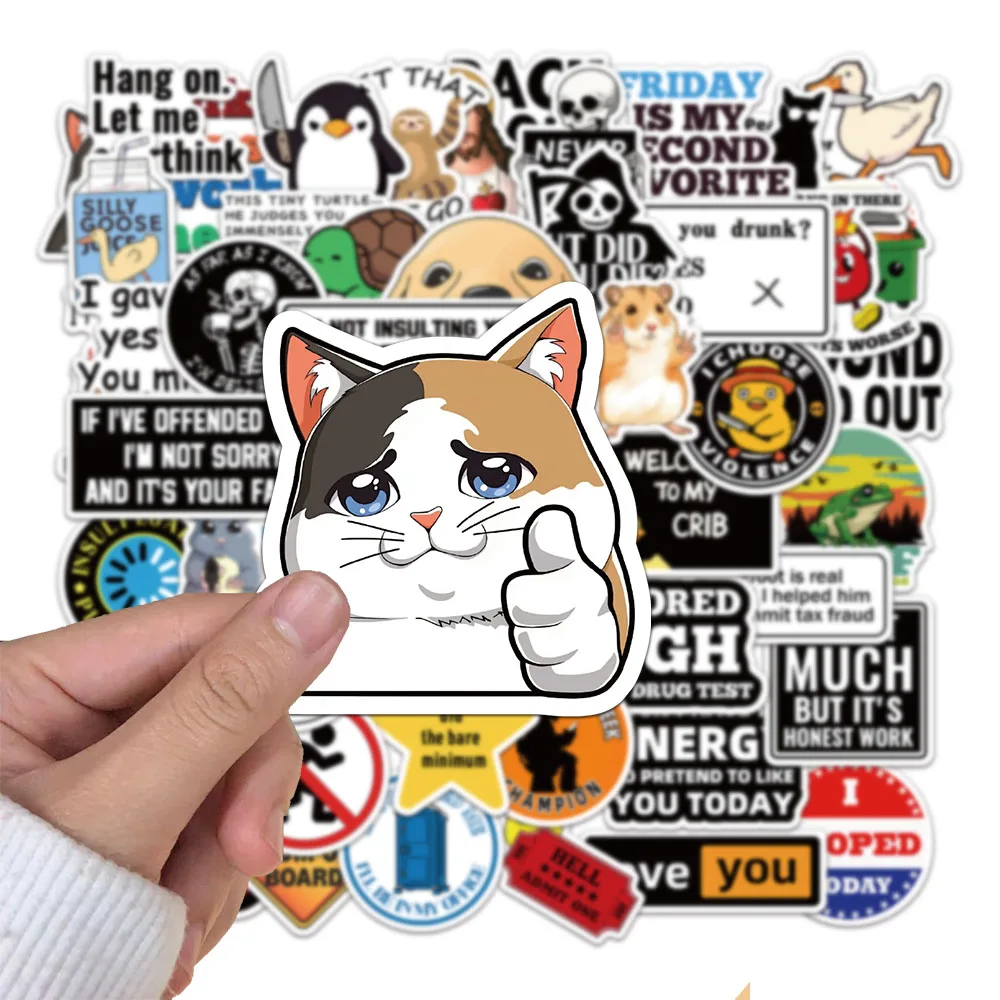 50PCS 장난 Meme 스티커 개인화 된 낙서 스티커 장식 수하물 노트북 자동차 스케이트 보드 스티커