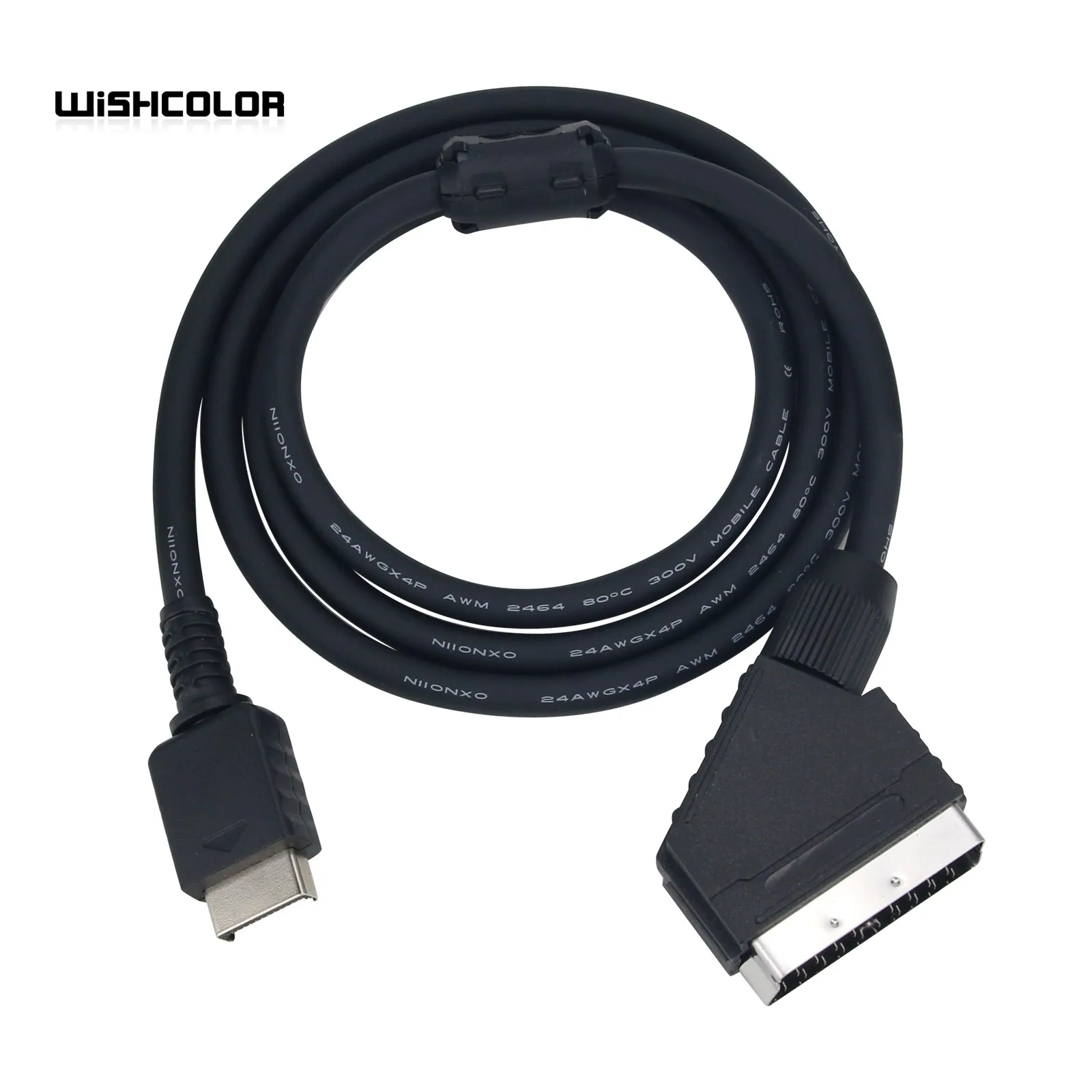 

Wishcolor RGBS Cable Game RGBS Cable Scart Plug European Standard Suitable for GBSC Converter Sony PS1 PS2