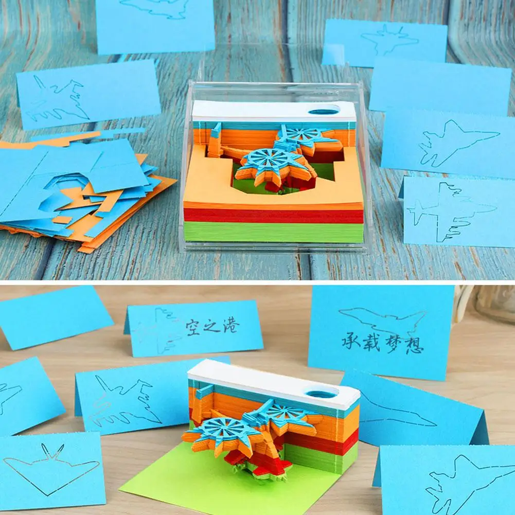 

Helicopter Model 3D Notepad 2024 Memo Pad Block Notes Hary Design Accessories Paper Stationery Gift Novelty Note J9V2