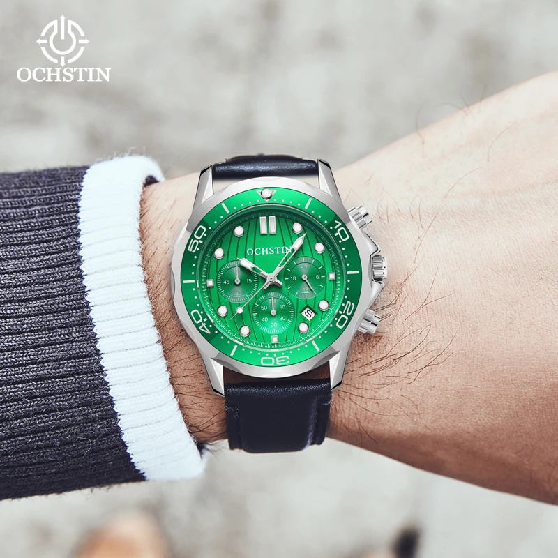 OCHSTIN Promotional Model 2024 Mariner Casual Simple Watch Multifunction Quartz Movement Men's Quartz Watch