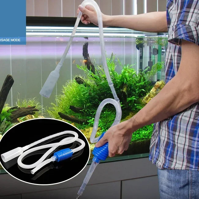 1.4m Siphon Gravel Suction Pipe Filter Aquarium Fish Tank Vacuum Water Change Exchange Cleaner Siphon Simple Practical