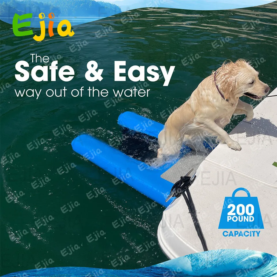 VIVOHOME Inflatable Dog Boat Ramp For Small Pets Up To 30 Lbs - Floating Pool/Lake Ramp With Non-Slip Pad