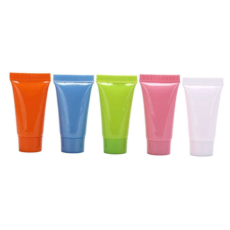 5 Pcs Cosmetic Soft Tube 5ML Plastic Lotion Containers Empty Makeup Squeeze Tube Refilable Bottles Emulsion Cream Packaging