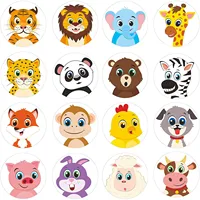 500Pcs/Roll Cartoon Animal Reward Stickers 2.5cm/1.0in Diy Decor Perfect For Learning Games Notebook Pad Fridge Gift Seal Labels 2