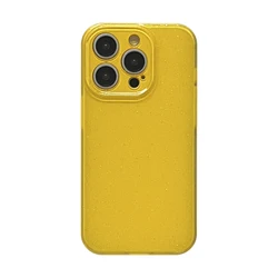Luminous Yellow Glitter Silicone Phone Case - iPhone 14 (Yellow)
