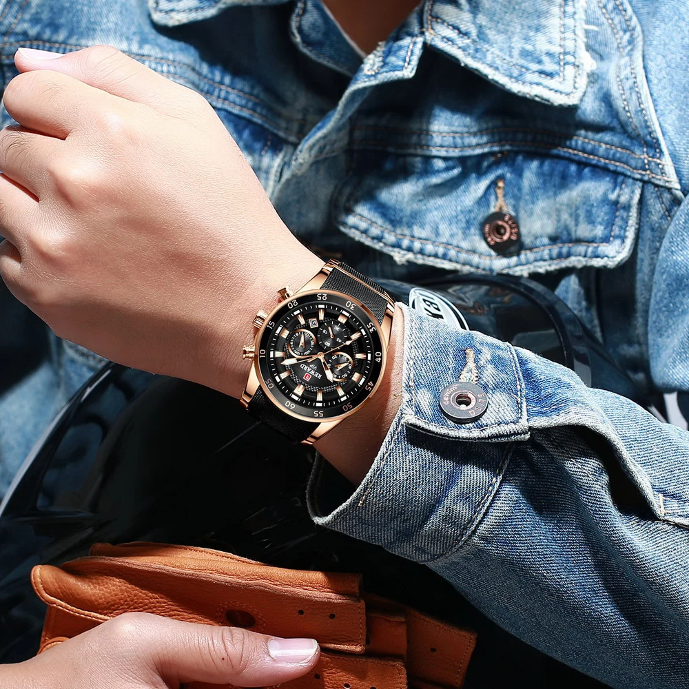 REWARD Big Dial Mens Watches Top Luxury Brand Sport Waterproof Watch Men Chronograph Quartz Clock Automatic Date WristWatches 4