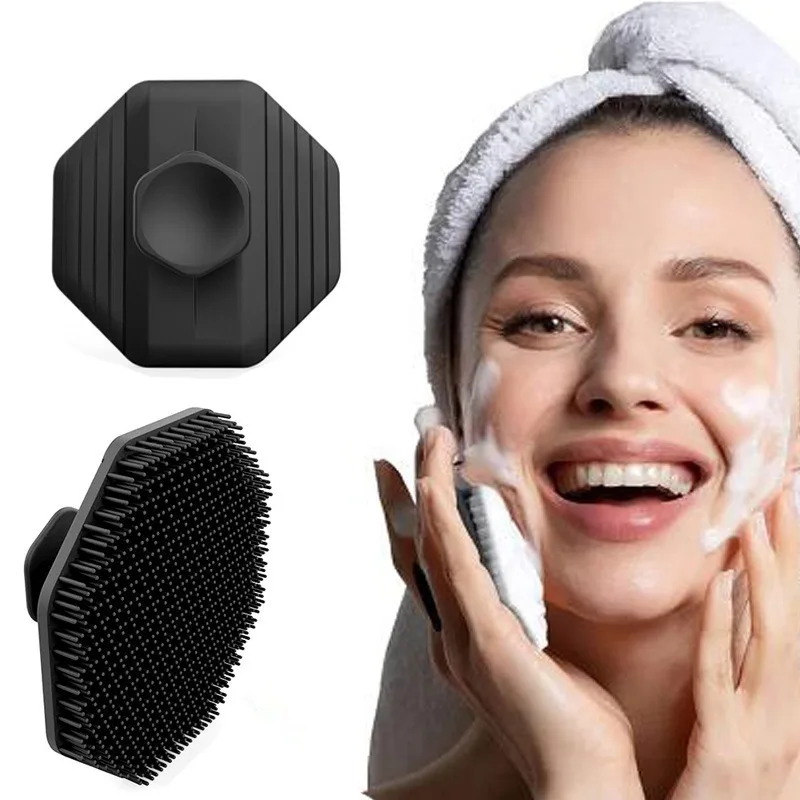 Facial Cleansing Brush Silicone Facial Cleansing Brush Scrub Exfoliating Unisex Beard Brush Massage Skin Care Miniature Face Deep Clean