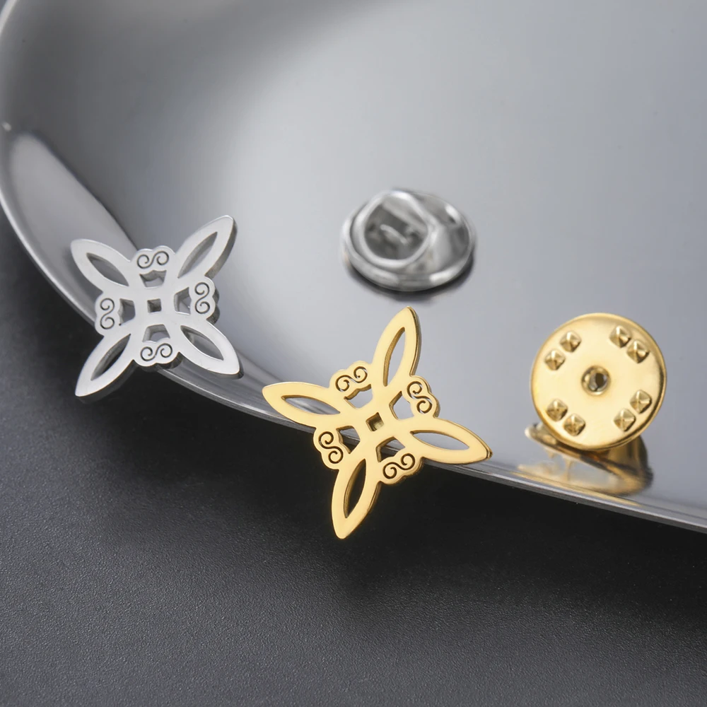 Dawapara Hexenknoten-Brosche, Pins, Celtics Trinity-Knoten, Triquetra-Symbol, viel Glück, heilige Geometrie, Wicca-Schmuck, Edelstahl – Detail 30