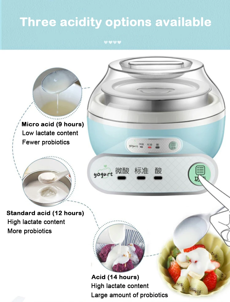 DMWD Electric Yogurt Machine Automatic Timing Sour CreamRice Wine Leben Fermentater Yoghurt Fermenting Maker With 4 Glass Cups 6