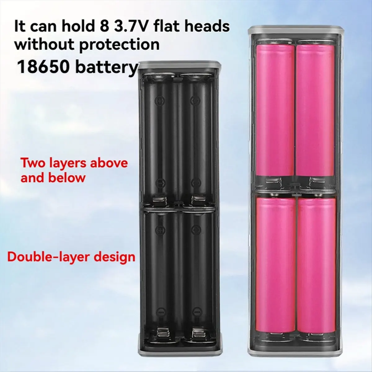 Custodia DIY per Power Bank 8 Slot 18650 con Ricarica Rapida PD 45W, Scatola Porta Batterie Senza Saldatura per Laptop, Nera - Image 5