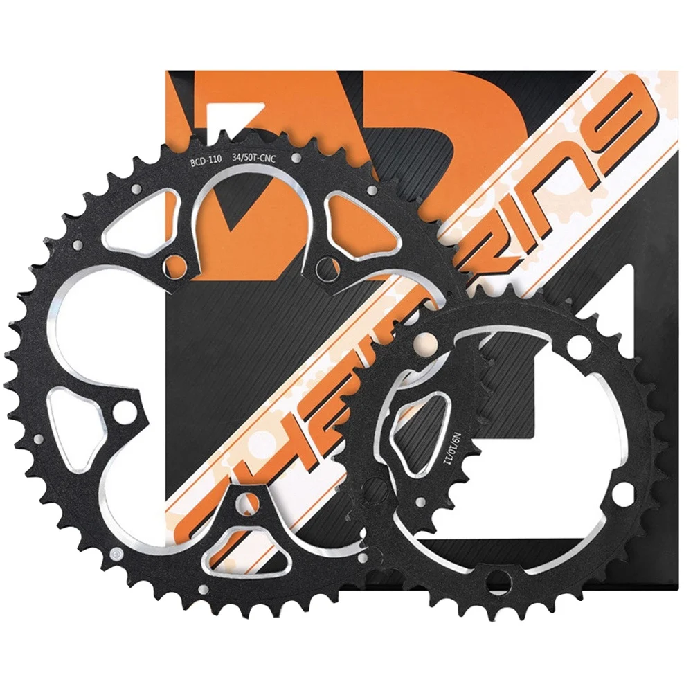 

WEST BIKING Road Bicylcle 110BCD 34T 50T, узкая широкая передняя звезда для велосипеда, сверхлегкая передняя Звездочка из сплава с ЧПУ для скалолазания, Черная