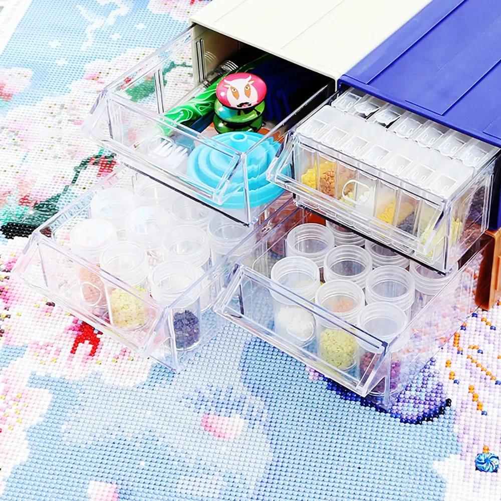 Diamond Painting Storage Box Accessories Containers Beads Tools Kits Bead Box Stitch Cabinets Beaded Art