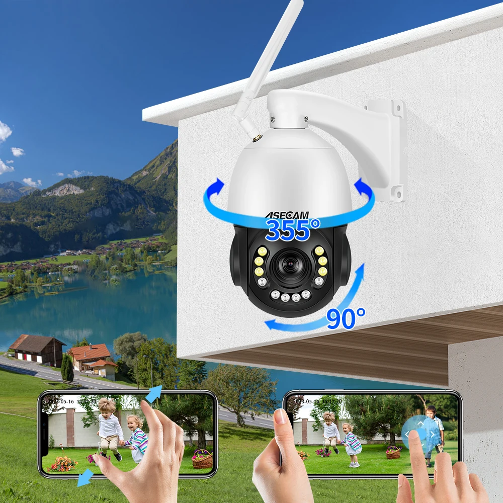 camara vigilancia wifi 8MP 4K PTZ 30X Zoom óptico exterior Humanos /  Vehículo AI Seguimiento POE Onvif Audio Speed Dome