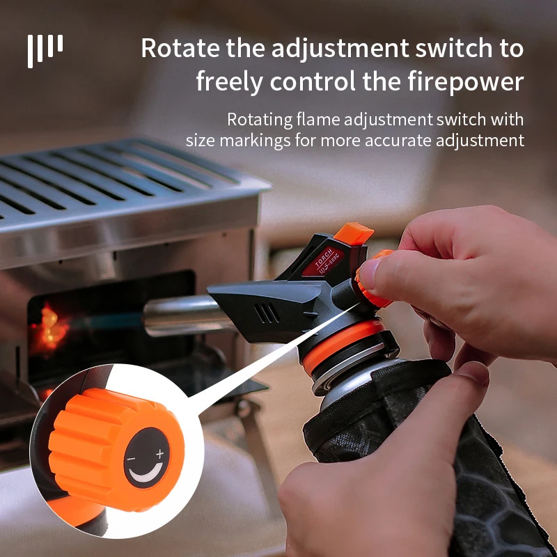 Welding Gas Torch Flame Gun Burner Nozzle Flamethrower Butane Burner Outdoor Camping BBQ Brazing Torch Kitchen Cooking