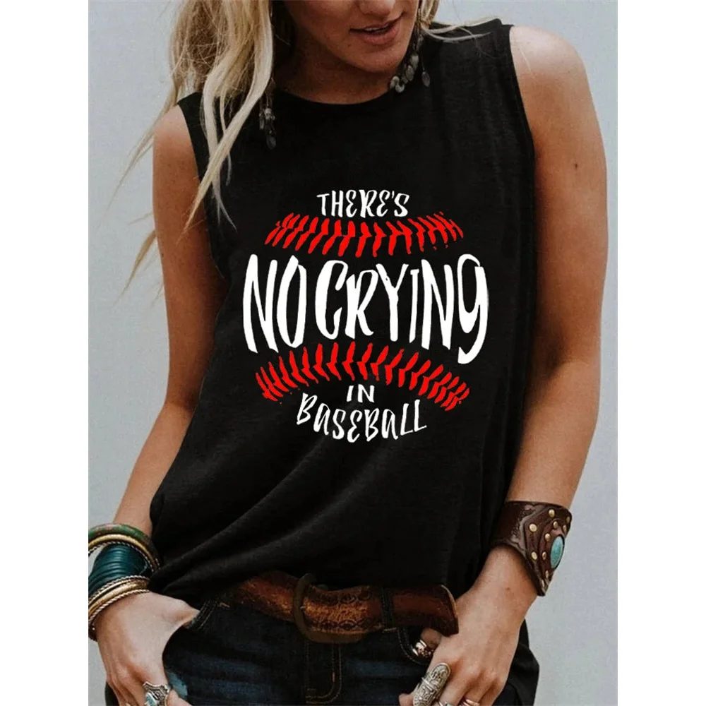 

Rheaclots Women's No Crying In Baseball Graphic Tank Top