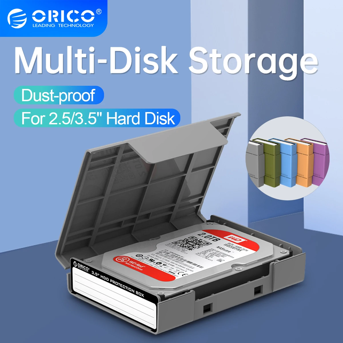 

ORICO SSD M.2 Protect Case Hard Case Box with Label for 2.5/3.5 inch Hard Drive Disk SSD HDD Case Water-proof Storage Box(PHP25)