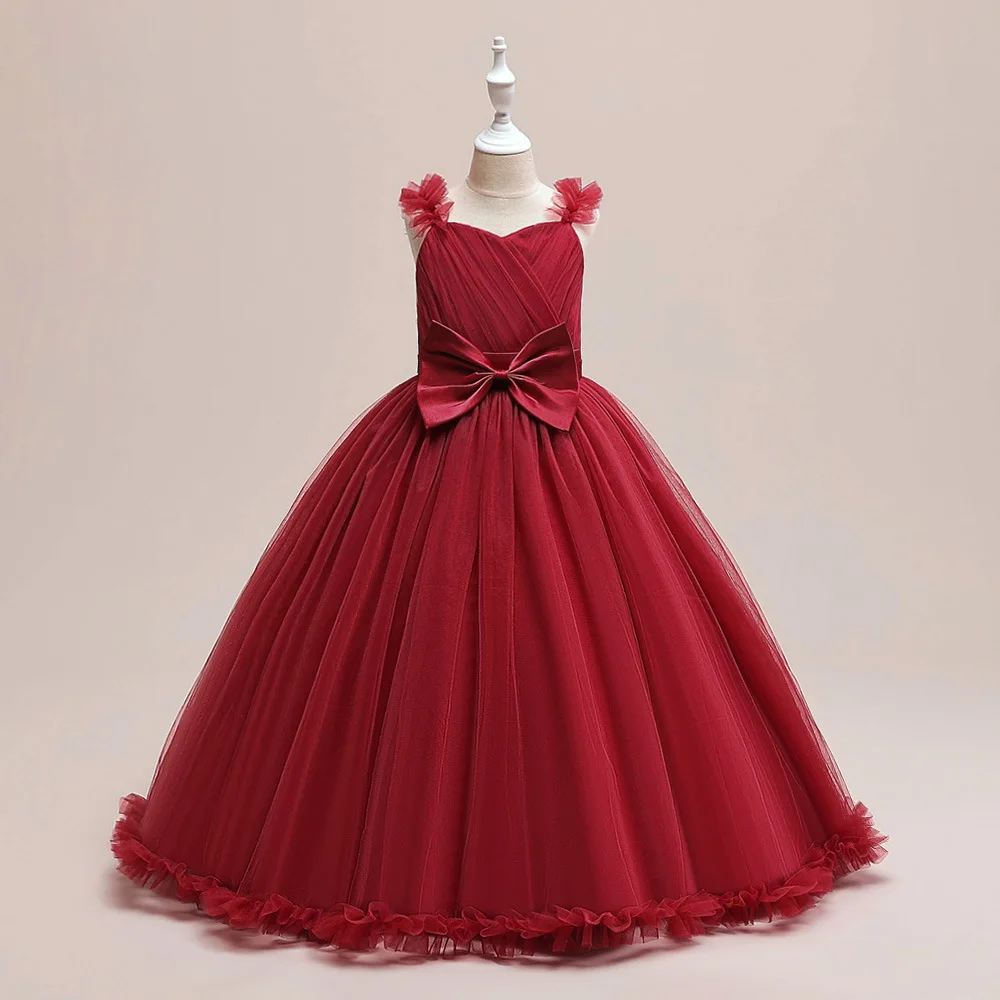 

Girls Party Dress 8Y-12Y Christmas Dresses Kids Red Ball Gown Wedding Show Birthday Princess Cosplay Costumes