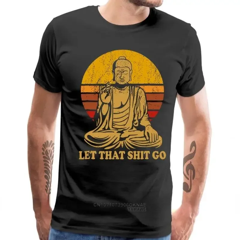 Camiseta con estampado Retro de Buda para Hombre, Ropa de verano para adultos