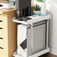 Double Layer Computer Tower Stand Mobile Base with Universal Wheels Simple Storage Heightening Case Support Bracket PC CPU Stand - Image 5