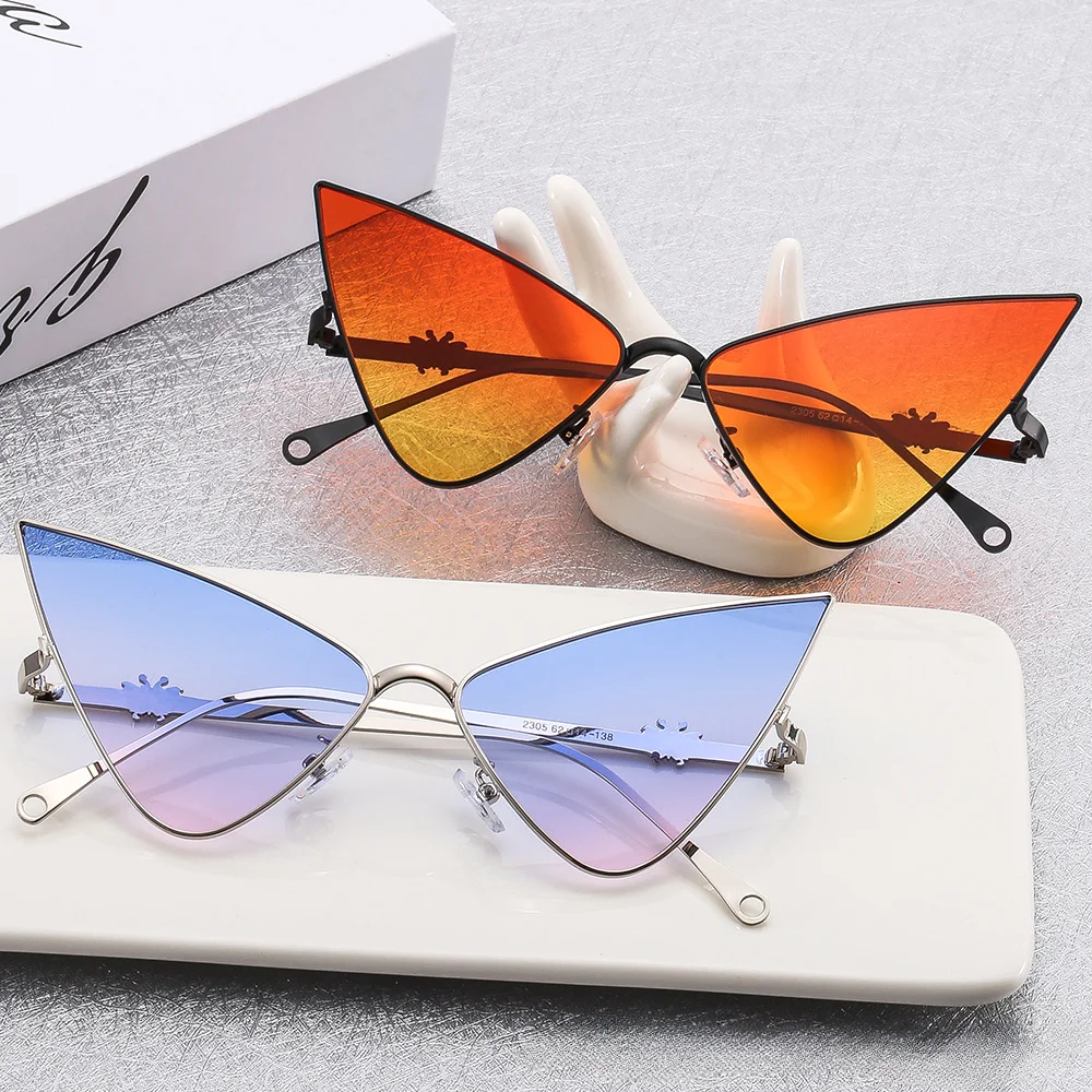 

Cateye Sunglasses Women Fashion Gradient Sun Glasses Metal Glasses Steampunk Eyeglasses Designer Original Sunglasses for Women