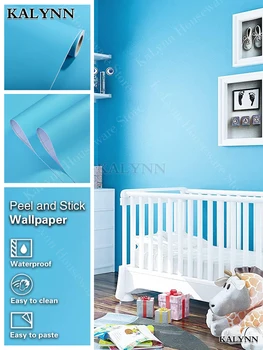 Sky Blue Peel and Stick Wallpaper,Self Adhesive Contact Paper,Vinyl Wall Paper Roll DIY Decorative Stickers Cabinets,Countertop