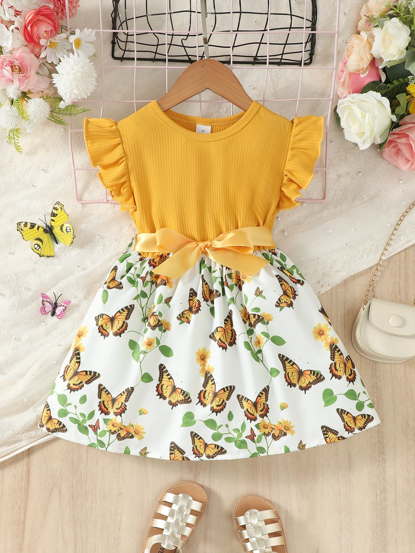 Princesa-vestido-para-meninas-de-4-a-7-anos-roupas-de-ver-o-com-flor ...