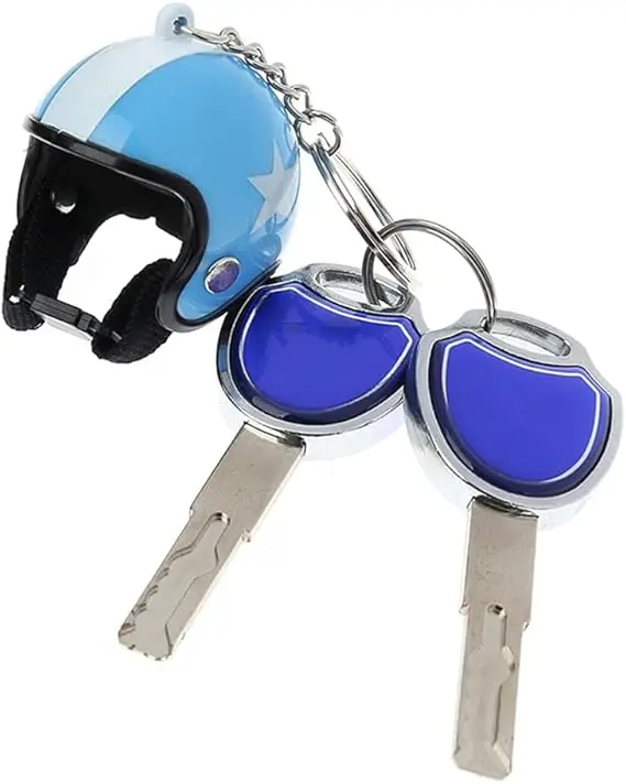 1pc Cute Pink Motorcycle Helmet Keychain That Can Be Worn On